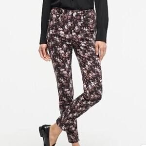 J.Crew Point Sur Hightower Straight Jeans Black Floral Size 27